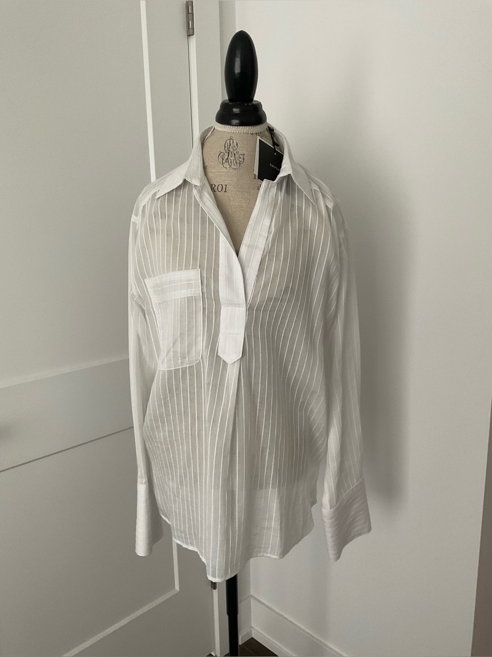 Smythe over head cotton/silk shirt